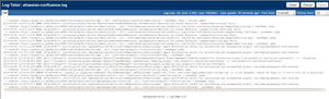 Shows the popop log tailer window with log content