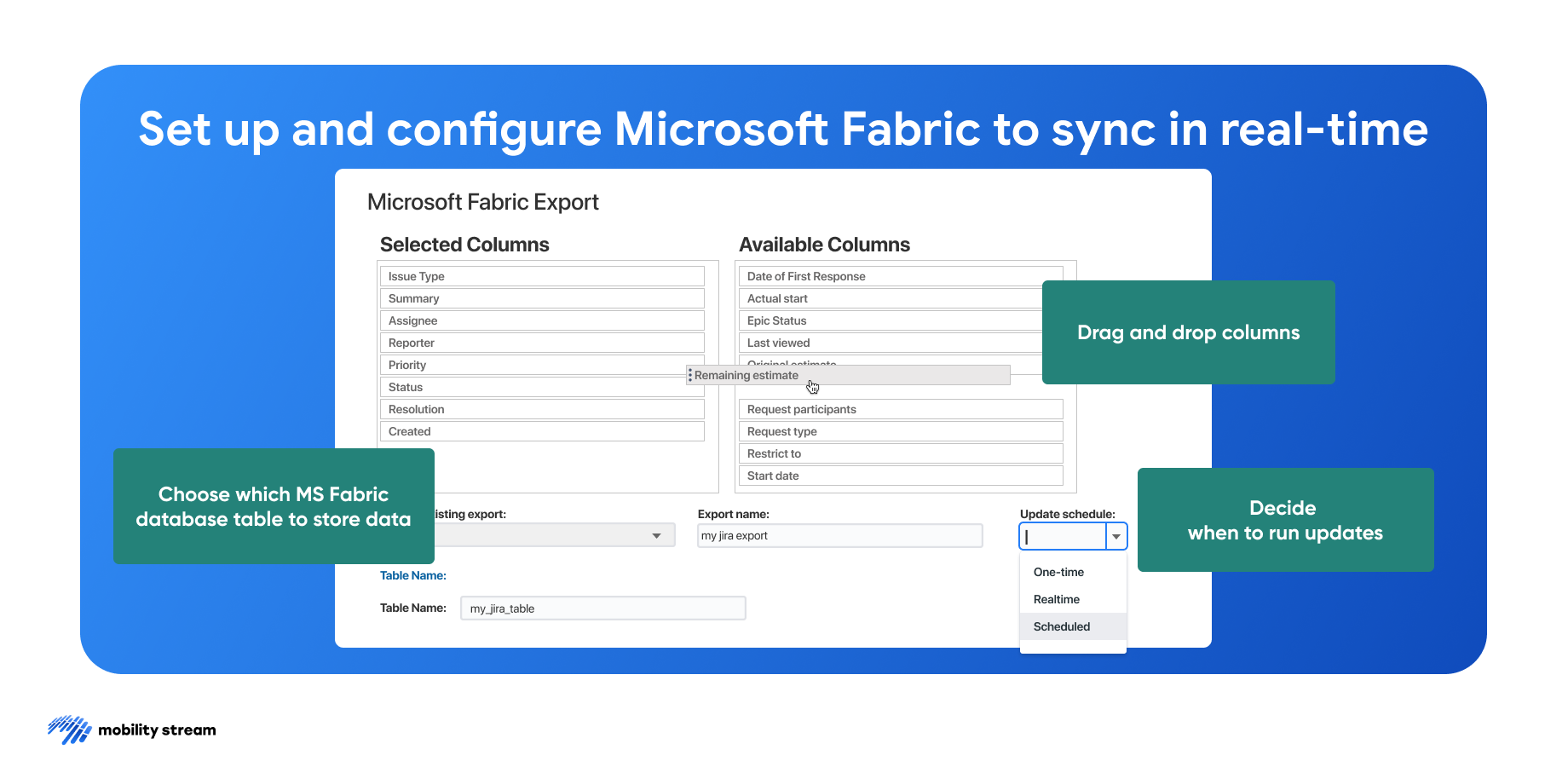 Real-time sync to Microsoft Fabric