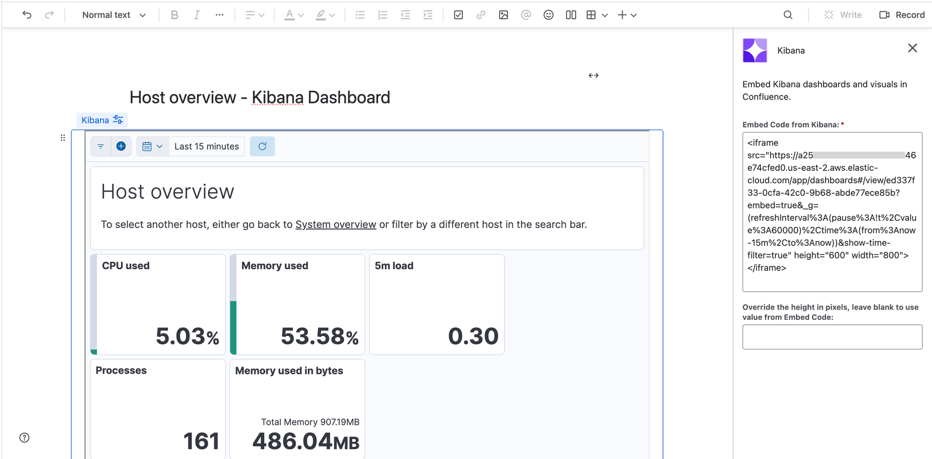 Live graphs are automatically fitted to page width