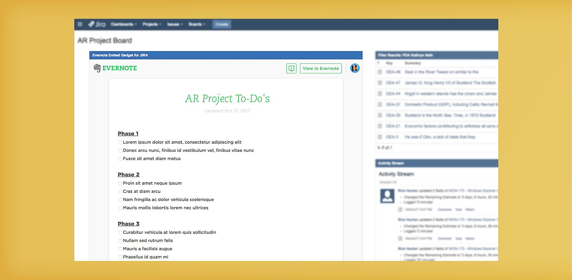 Include Any Evernote Note on Dashboards or Tasks