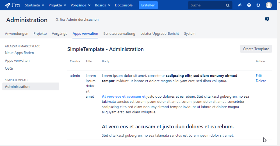 The template editor lets you create templates according to your needs