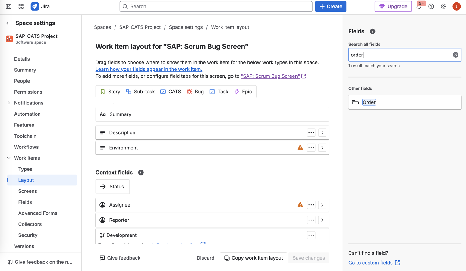 Add fields to layouts