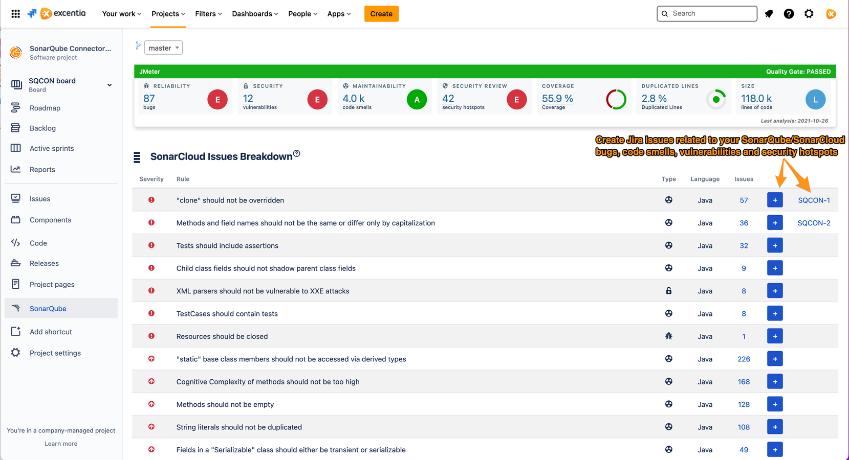 Create Jira issues