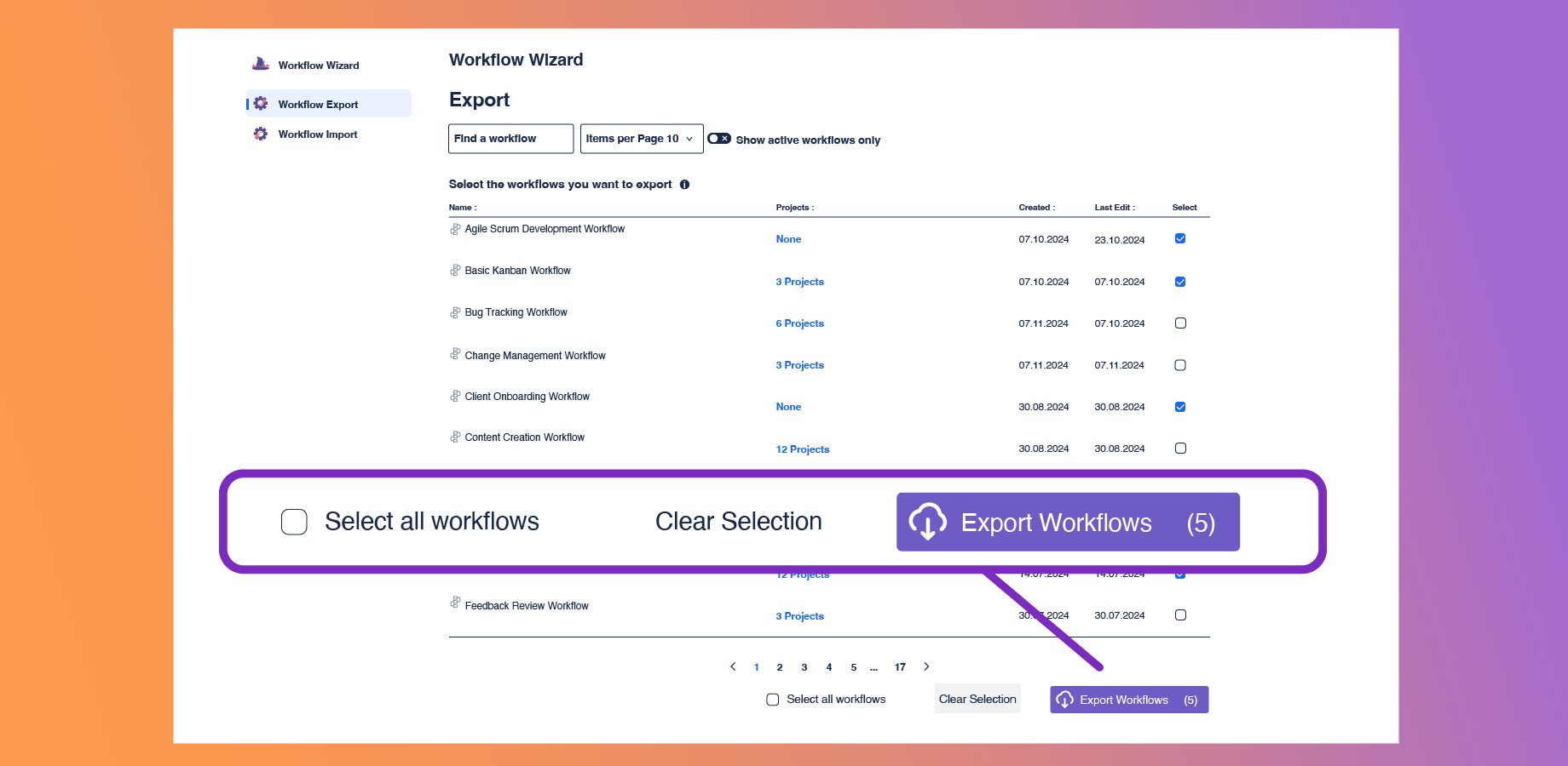 Effortless Workflow Export