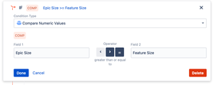 Compare numeric fields in your conditions.