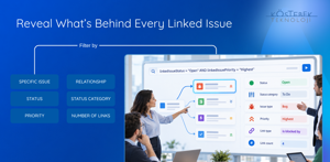 Reveal linked issue details by status, status category, issue type, priority, relationship, and link count to identify dependency risks faster.