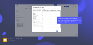 Represent complex JSON data as a table from a JSON file using JSONPath and expanding nested objects