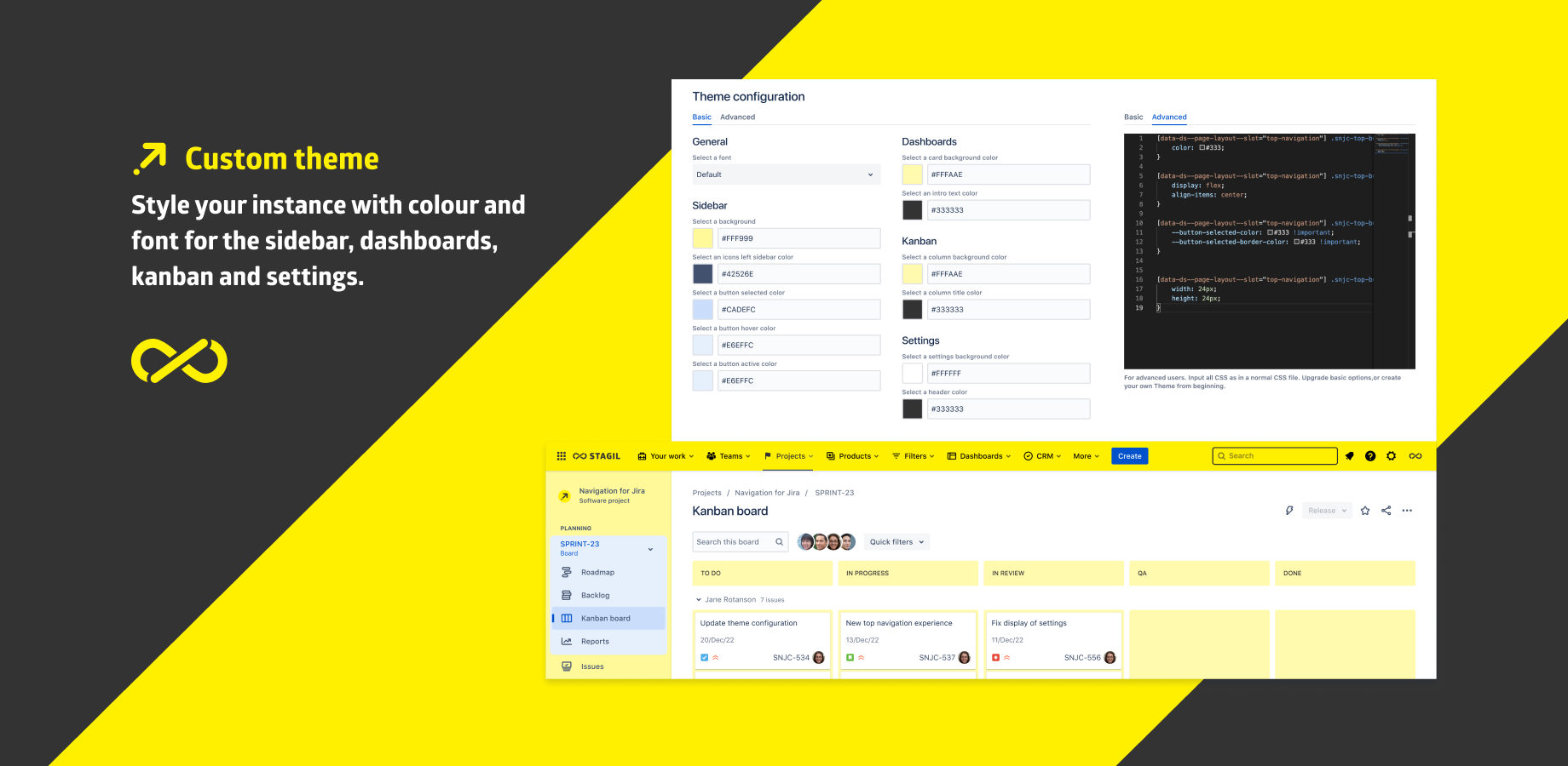 Custom header and footer