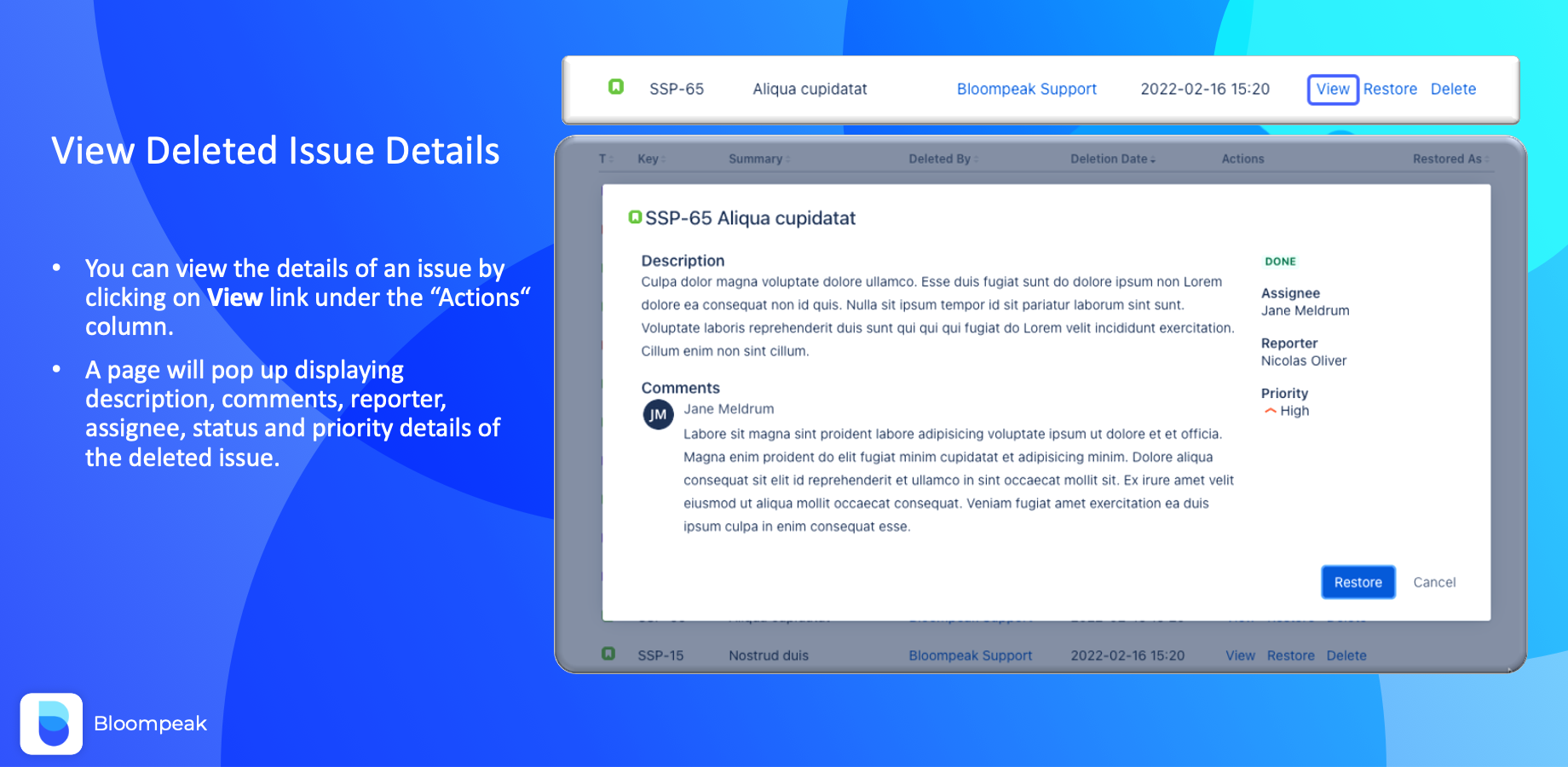 ​Summary, description and comments are all available.