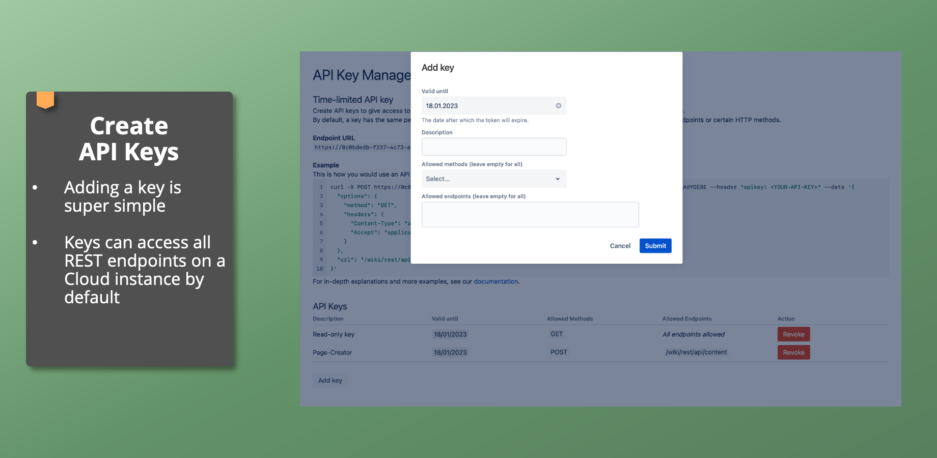 Time-limited API Keys
