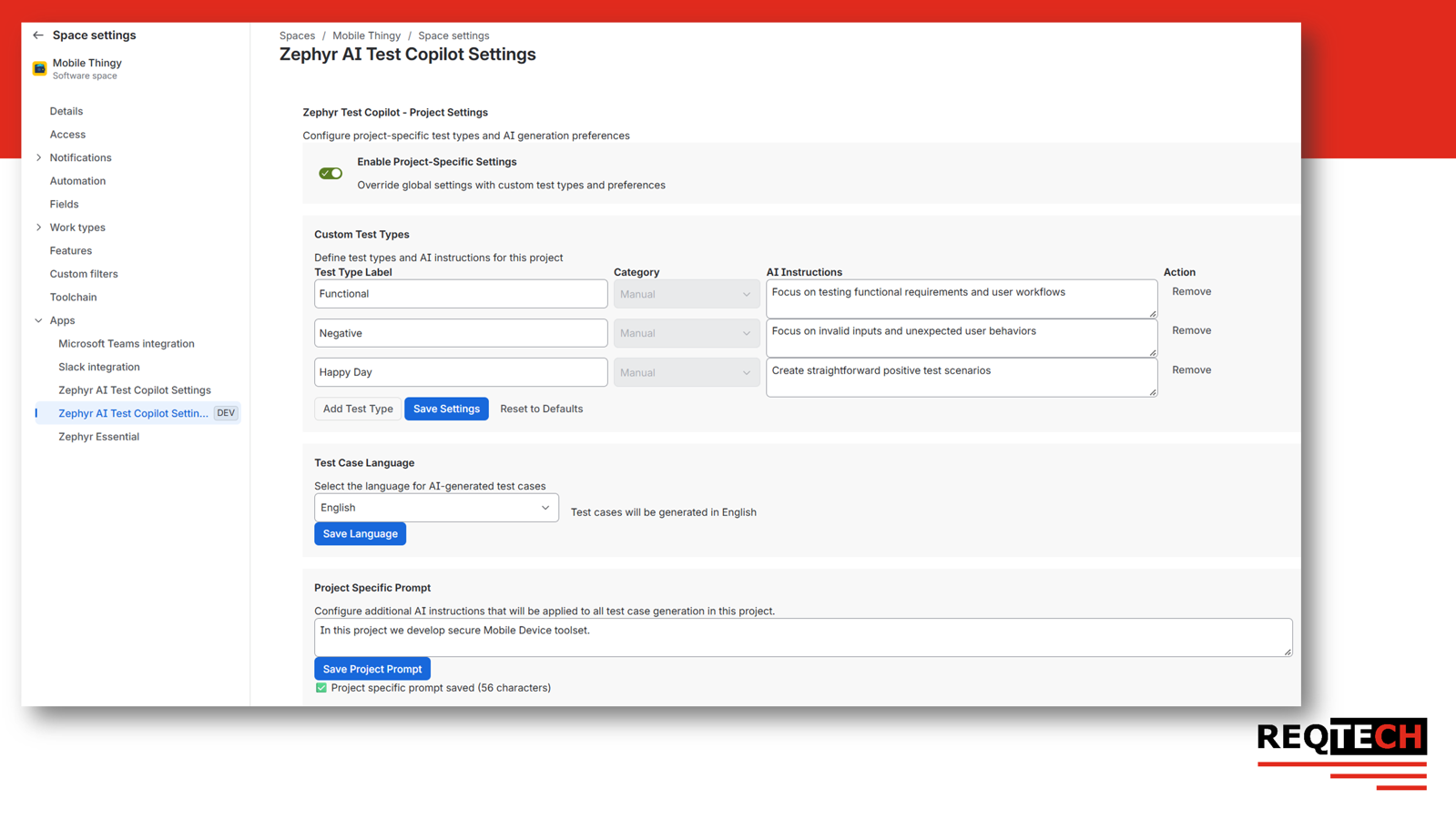 Define your Prompts users have available as Space Admin.