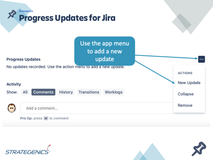 Add new updates via the app menu