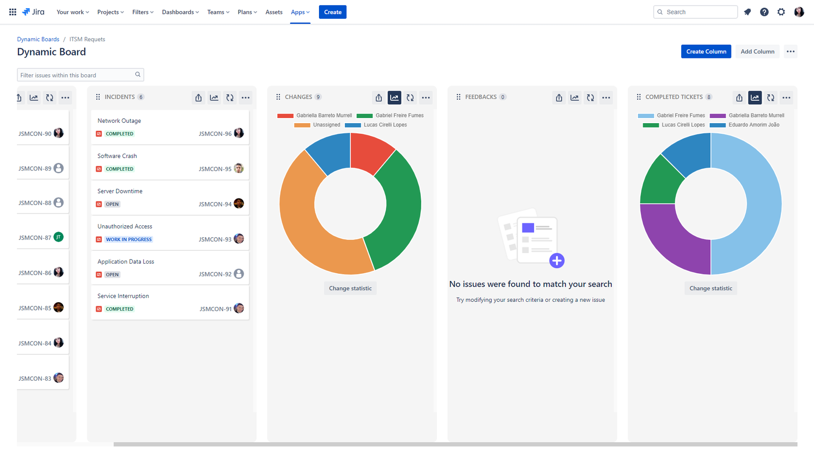 Convert columns into charts inside your board