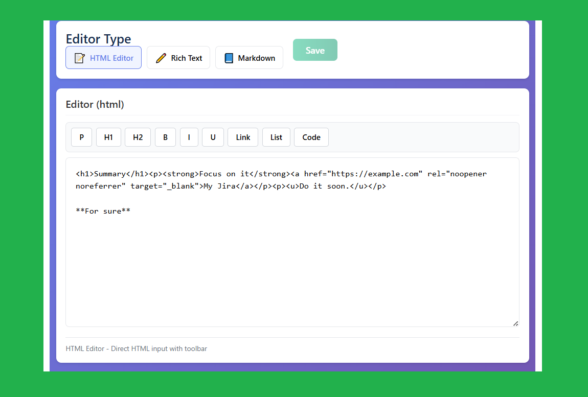 HTML Editor and Preview