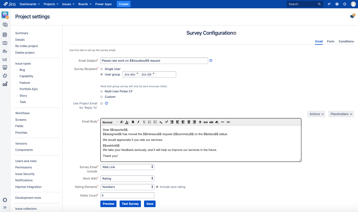 The most versatile custom surveys - create unlimited questions of any type, modify rating scale, apply corporate branding, view client rating and feedback in the ticket, get analytics on customer satisfaction, and more!