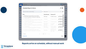 Scheduled Reports and Alarms in Timepiece - Time in Status for Jira, running saved reports on a set frequency and sending download links by e-mail, Slack or Microsoft Teams.