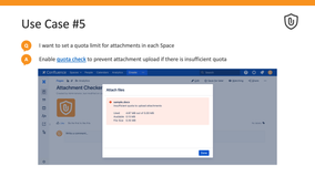 Enable quota check to prevent attachment upload if there is insufficient quota