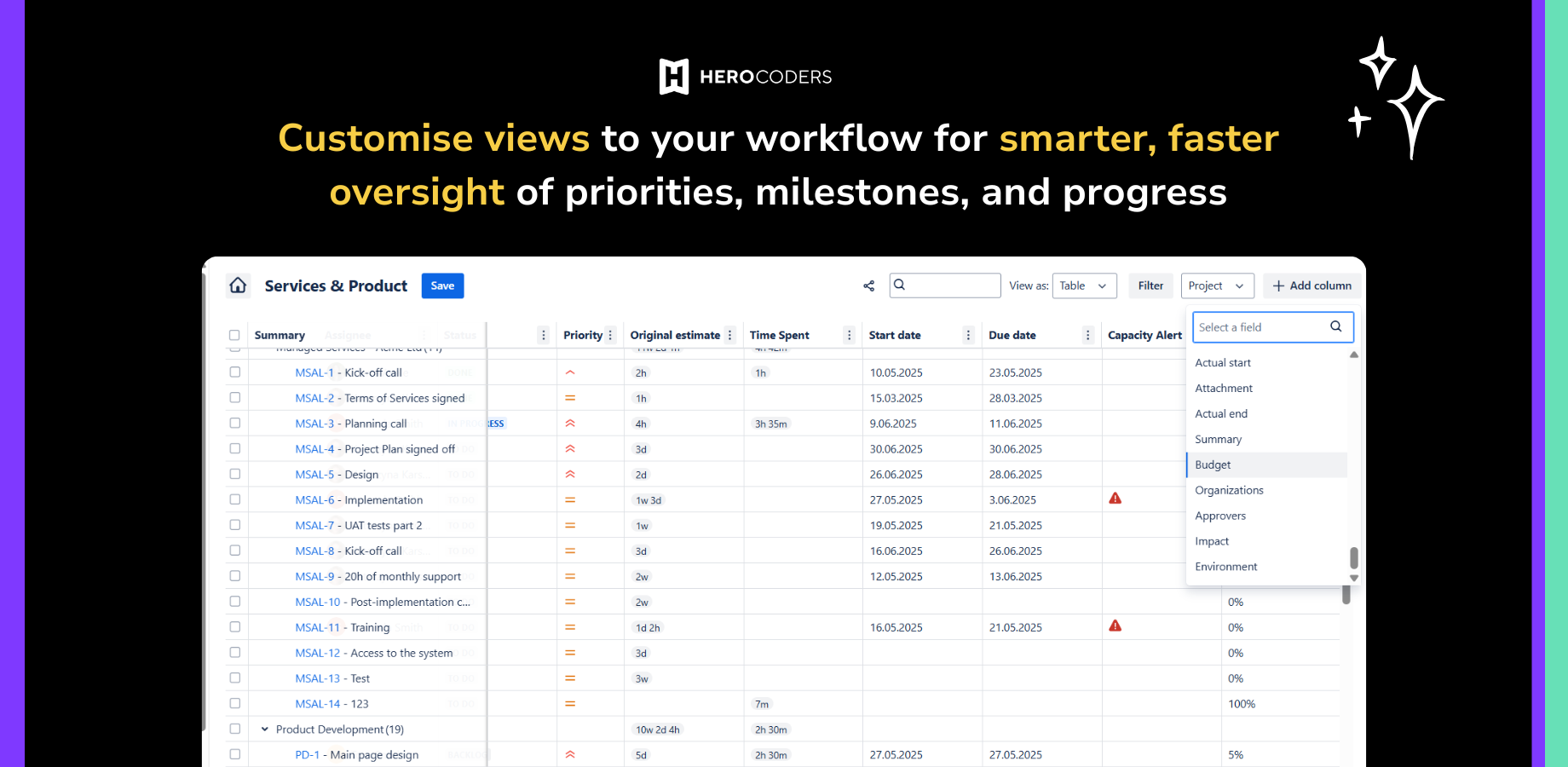 Customize views to match your workflow, making it easier to track priorities and milestones.