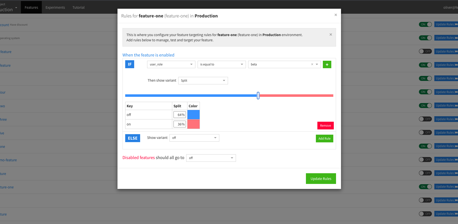 ​Target your rollout precisely by cohort, time or percentage.