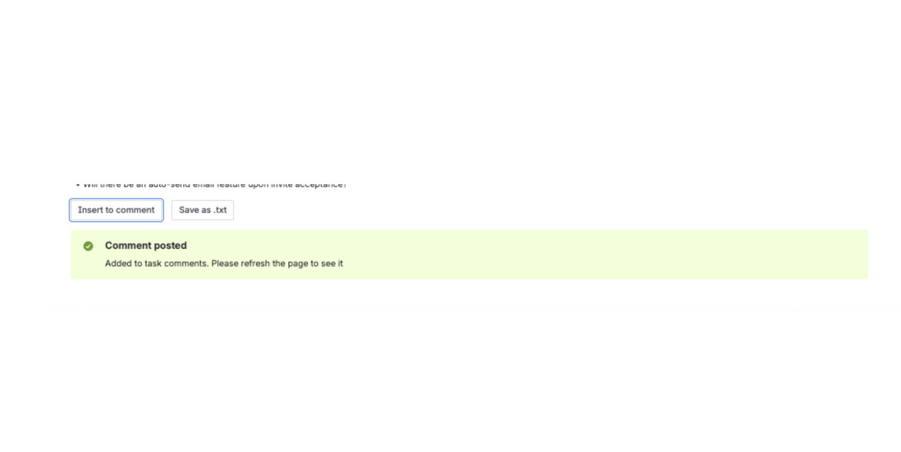 Save checklist to comments or as TXT file
