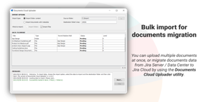 Documents Cloud Uploader tab showing the posibility of adding multiple documents at once.