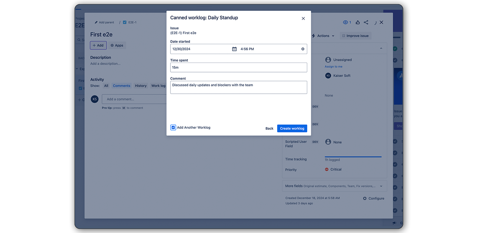 Save Time with Multiple Worklogs