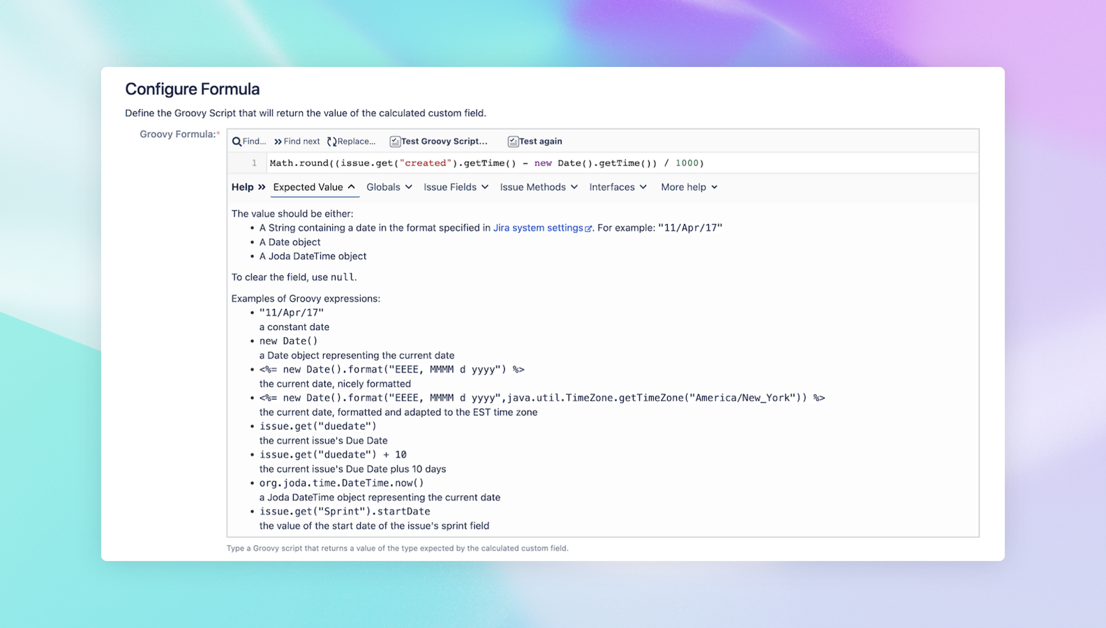 Build powerful scripted fields in Groovy. Fast.