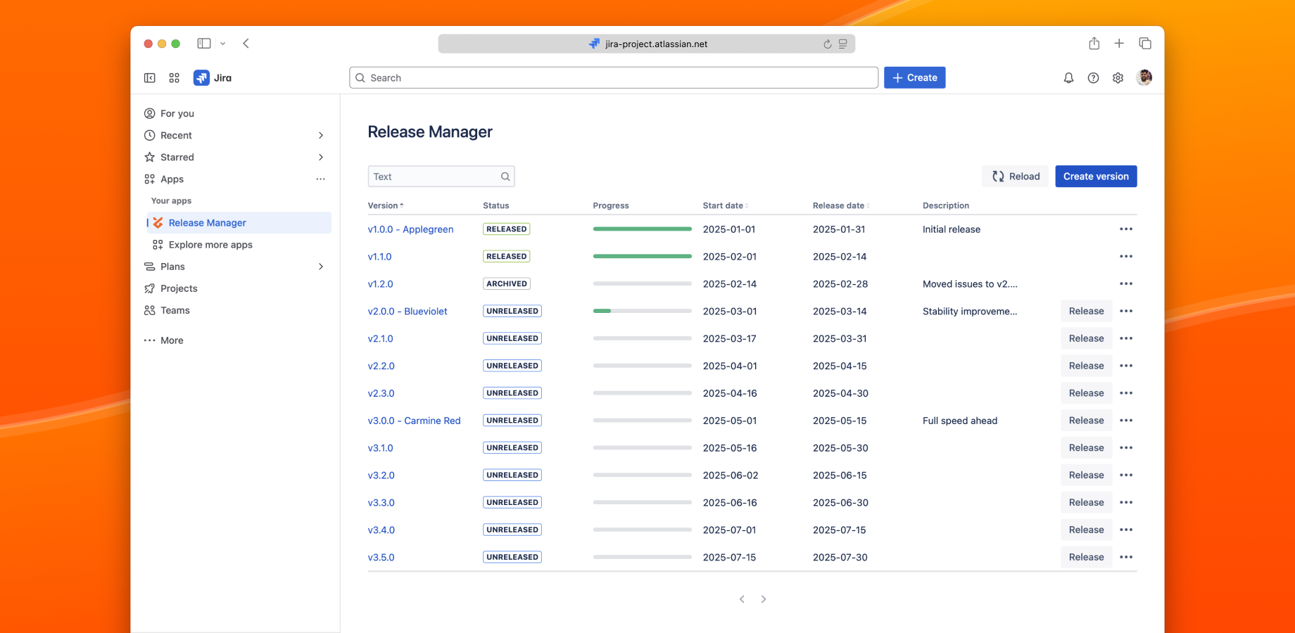 Sync Fix versions across multiple projects