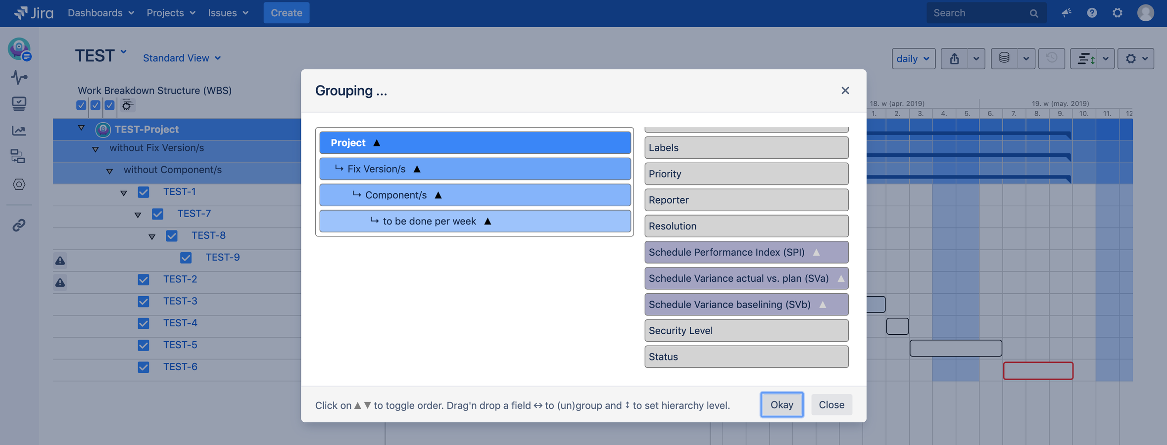 Flexible customizations of grouping, sorting and columns per user and selection.