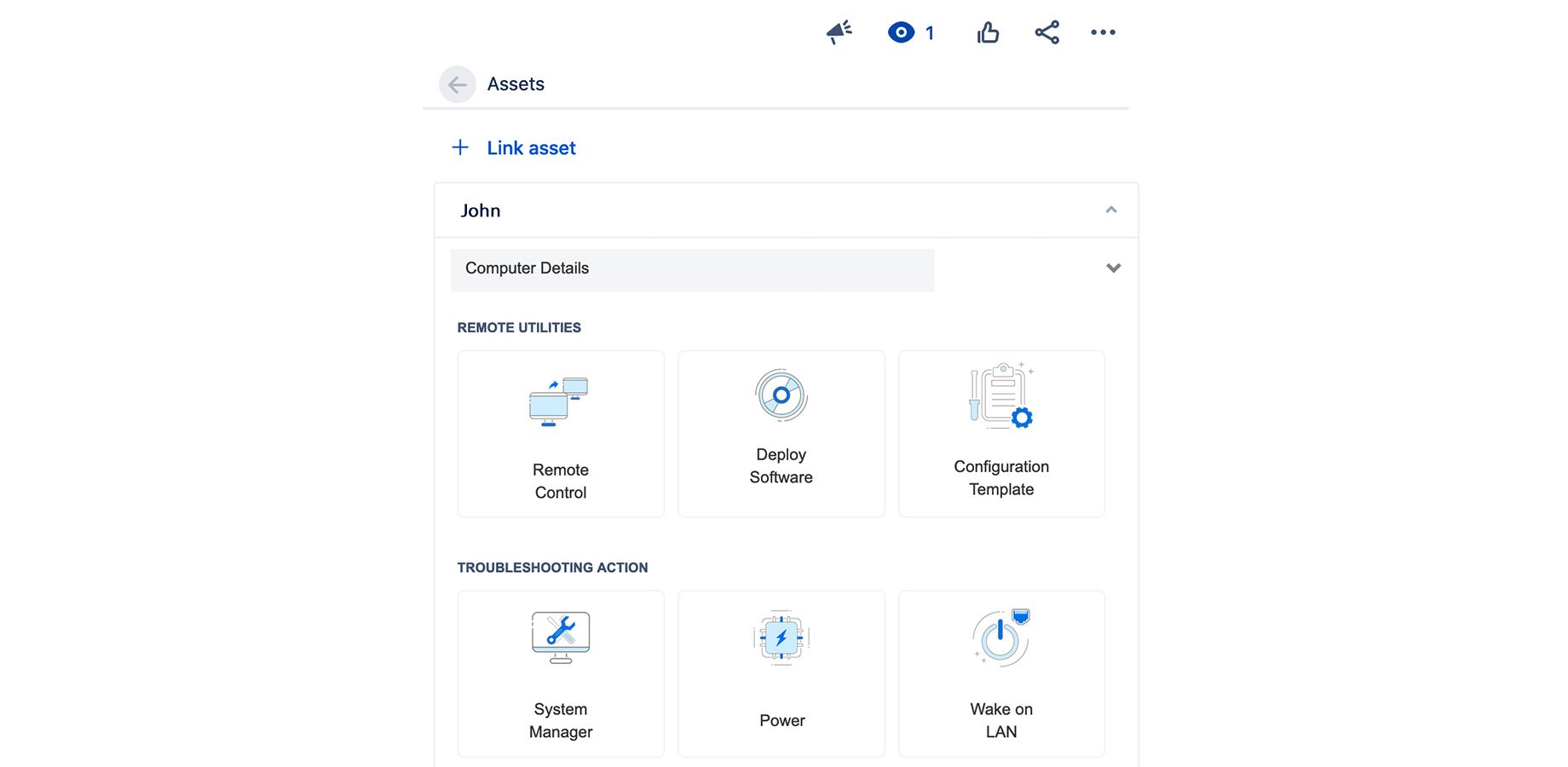 Perform important system management operations like remote troubleshoot, software deployment, file folder operations, accessing command prompt immediately from Jira issues page.