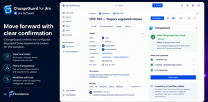 ChangeGuard shows OPS-184 as Allowed after the actual Regulated Done checks pass. The issue panel explains the validator-backed result.