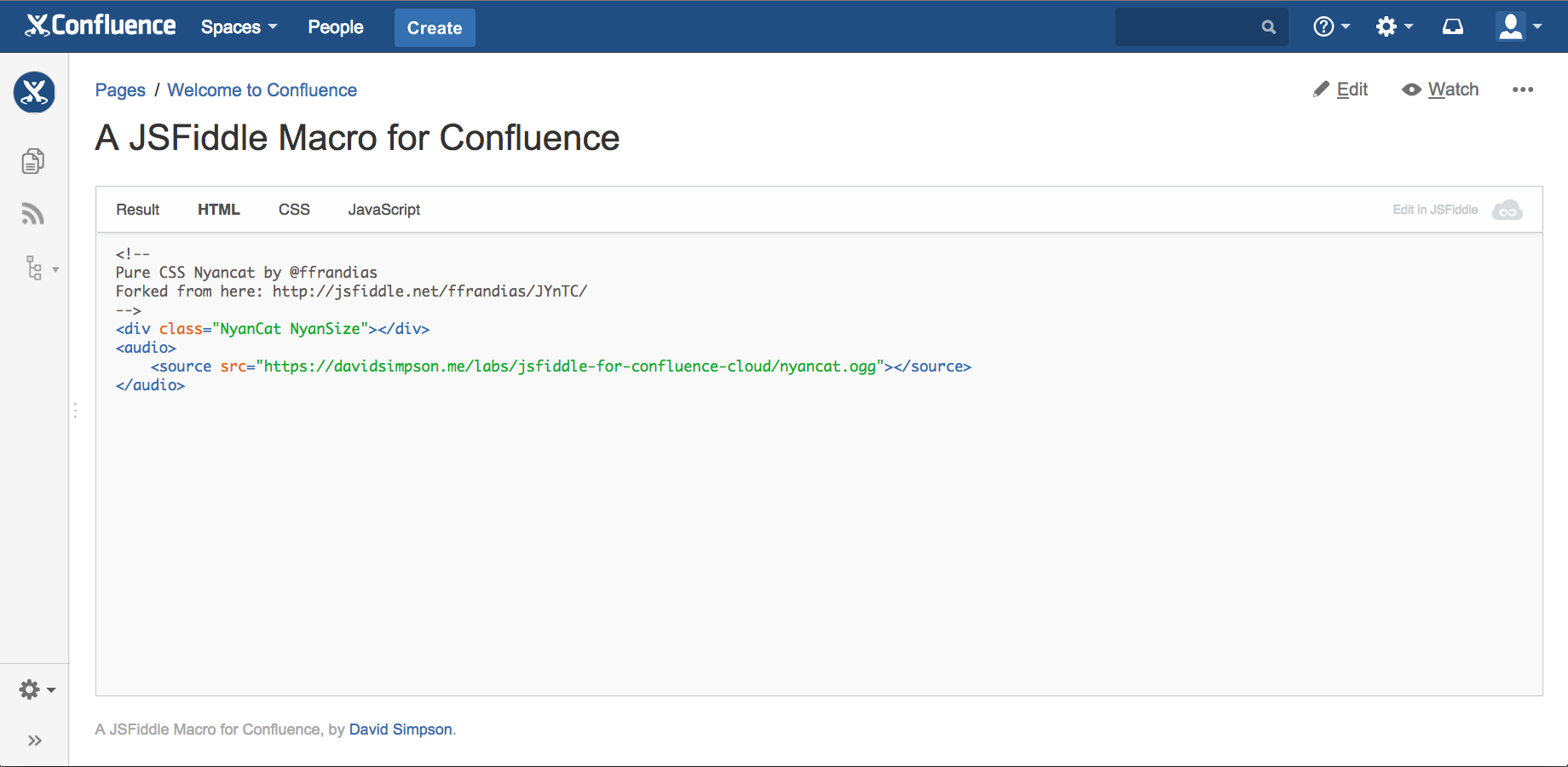JSFiddle HTML view