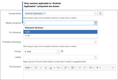Enforce component specific versions. Depending on add-on configuration, either only valid versions are shown, or invalid versions are shown with a configurable suffix (like "invalid").