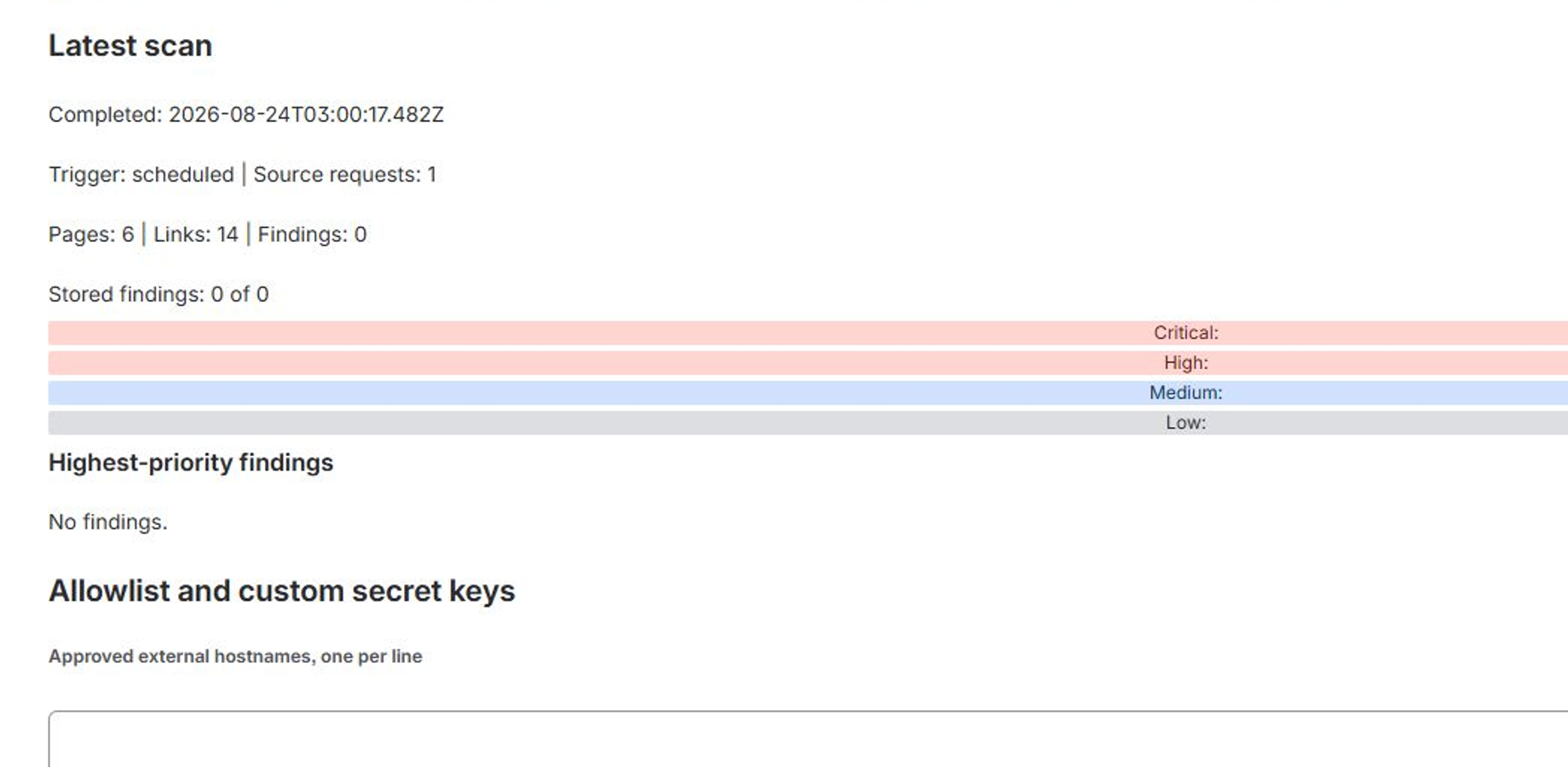 Allowlist, scan controls, deletion, and bounded daily schedule