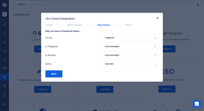 Map all the Jira Status to equivalent Squadcast status to be synced.