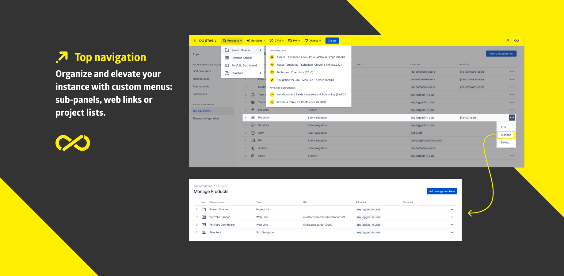 Design top navigation menus
