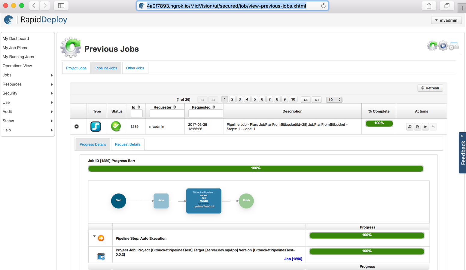 Run RapidDeploy Job Plan directly from Bitbucket