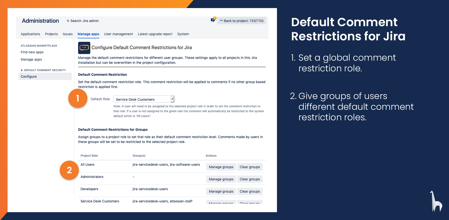 Set default restrictions for individual groups