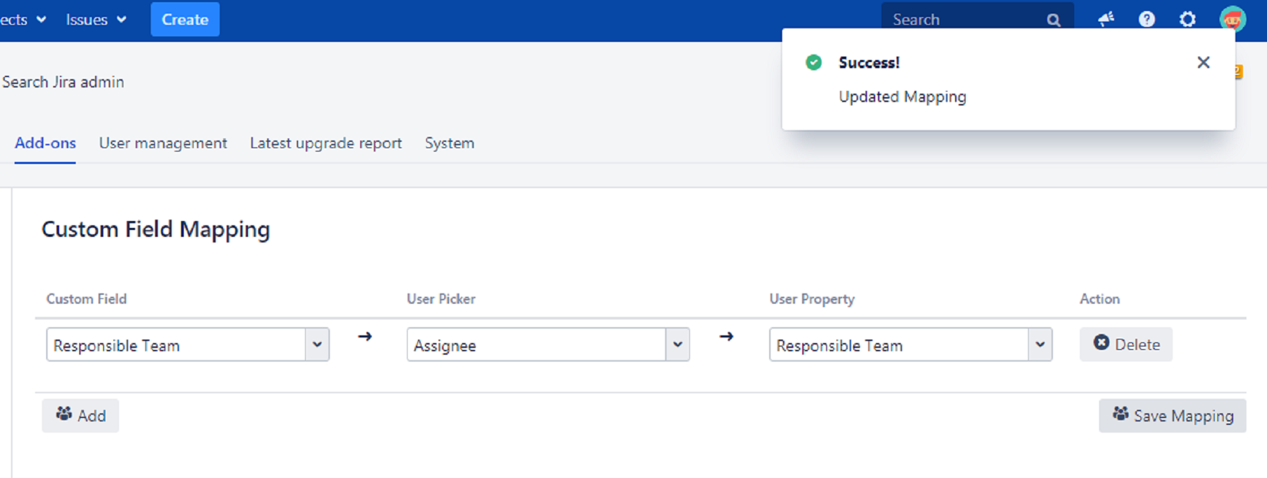 Custom Field and User Property Mapping