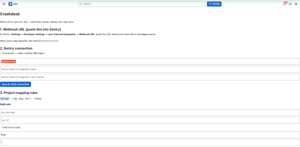 Connect Sentry once: paste the webhook URL into your Sentry integration, then set the rules that decide which errors become issues.