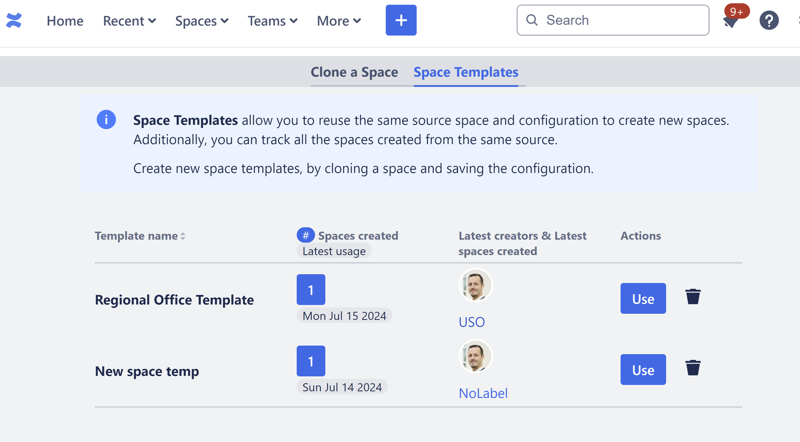 Create Reusable Space Templates
