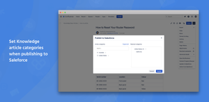 Select article categories before publishing.