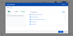 Toggle to enable custom CQL query