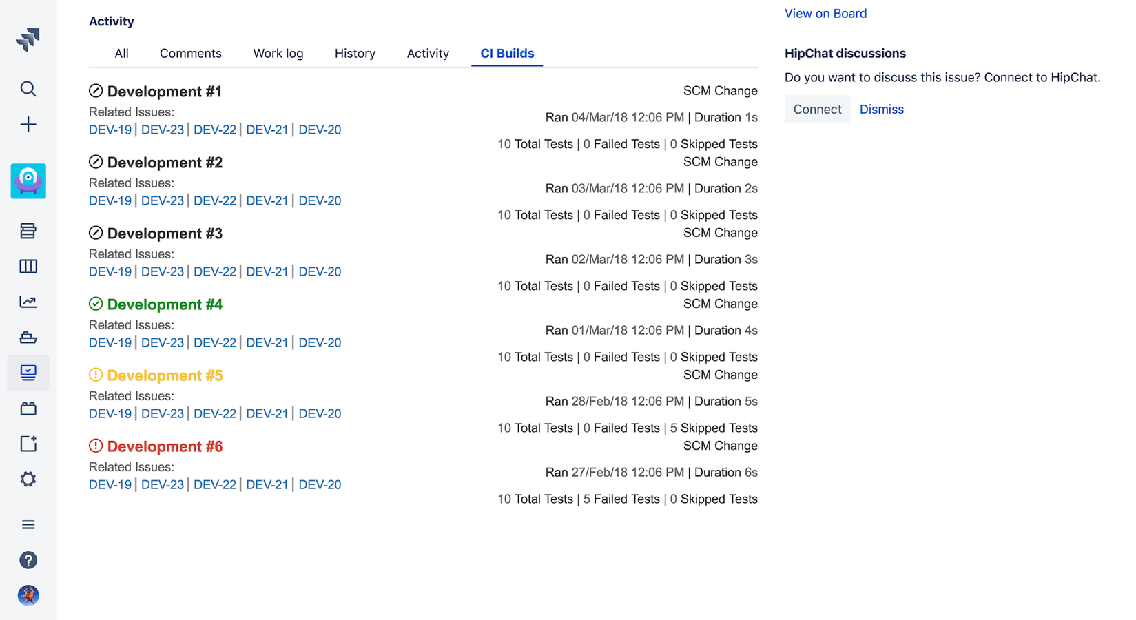 Visualise build data in Jira