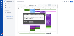 Calendars can be exported as embedded to Confluence page or any other website.