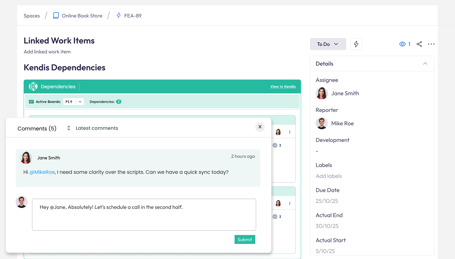 Editing Status, Dates, and Conversations