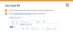 Configure different set of fields to display for each layout