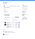Customers can create orders from the portal and track their orders.