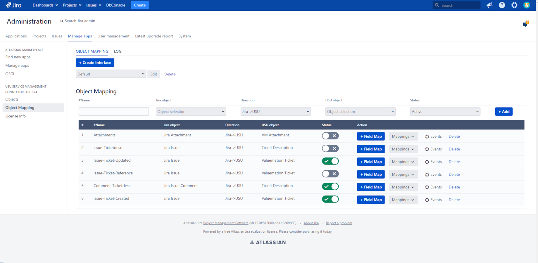 ​The definition of the field mappings and and events are configurable.