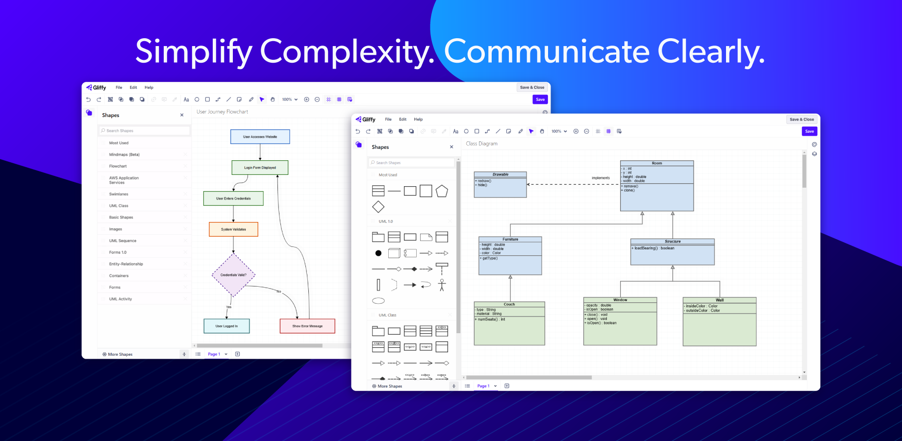 Gliffy allows teams to simplify complexity and communicate clearly.